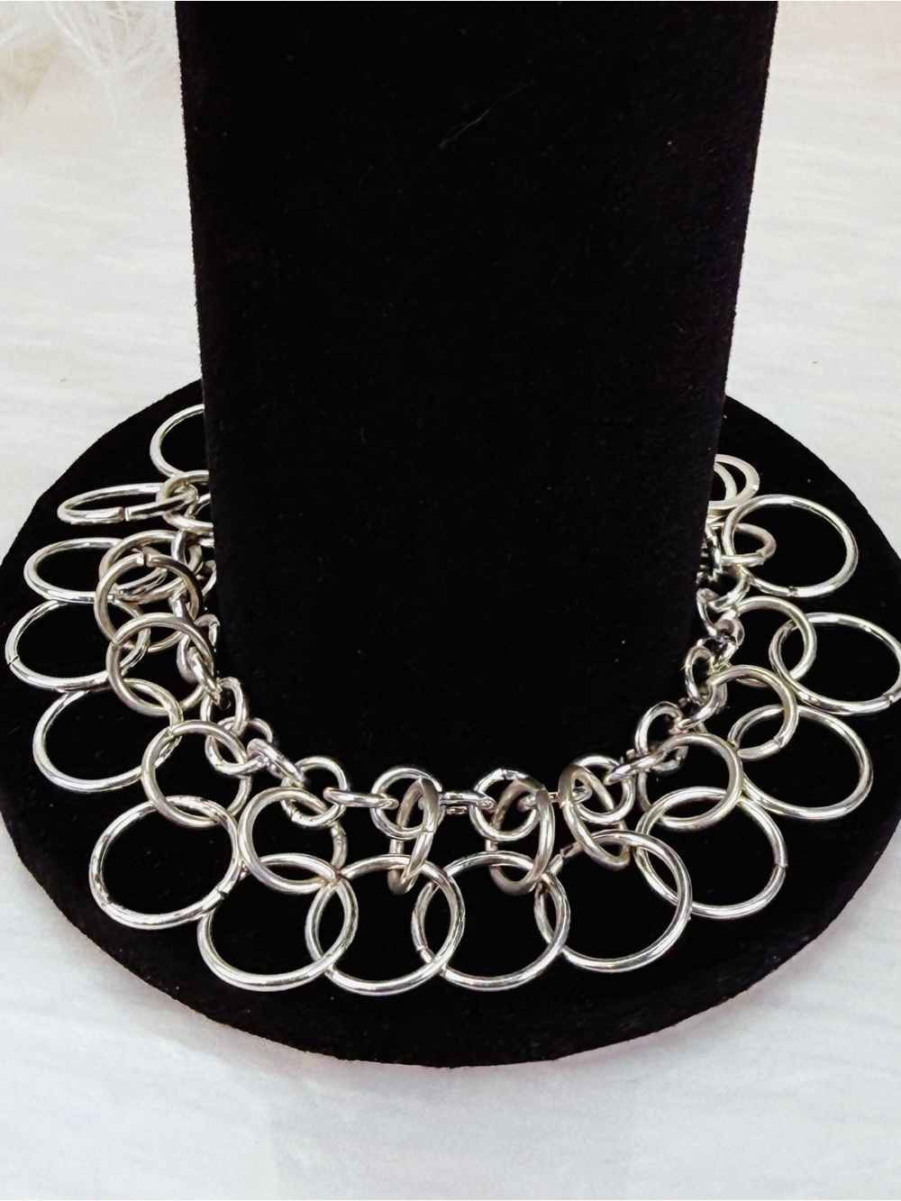 Vintage Silvertone multi circle charm lightweight bracelet